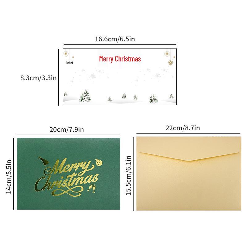 3D Pop-up Christmas Card with Custom Envelope and Hot Stamping