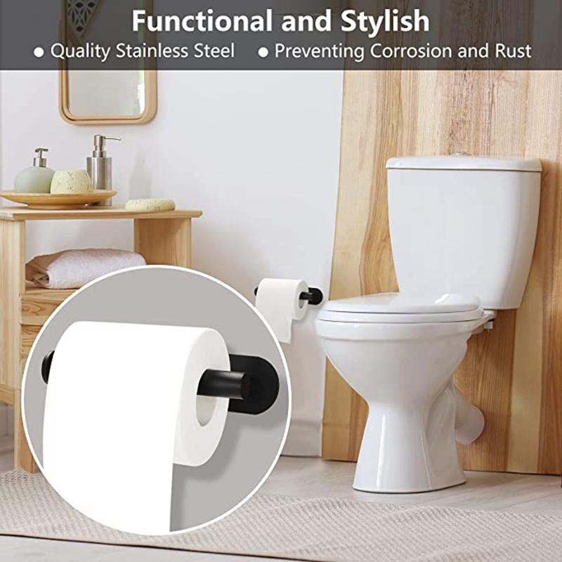 Adhesive Toilet Paper Roll Holder 304 Stainless Steel Wall Mounted Tissue Towel Bath Ball Holder Rack for Kitchen Bathroom