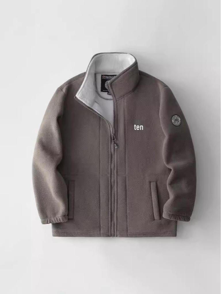 Norwegen Dickes Fleecegefüttertes Warmes Jacke: Doppellagige Baumwolle, Kältebeständig, Stehkragen, Mehrere Taschen, Übergröße.