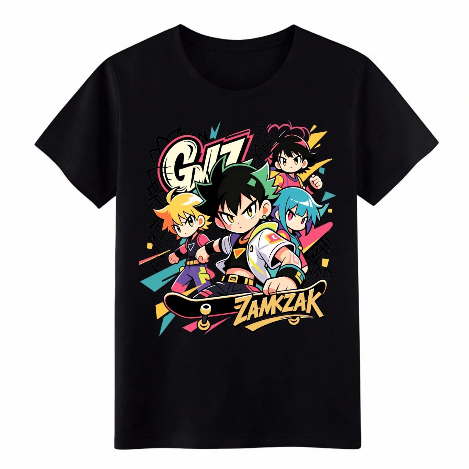 

Anime Skateboard Group T-Shirt, Streetwear Graffiti Style, Urban Youth Tee S