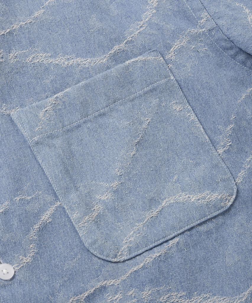 Prism Works Wave Denim Half Shirt _ Light Blue