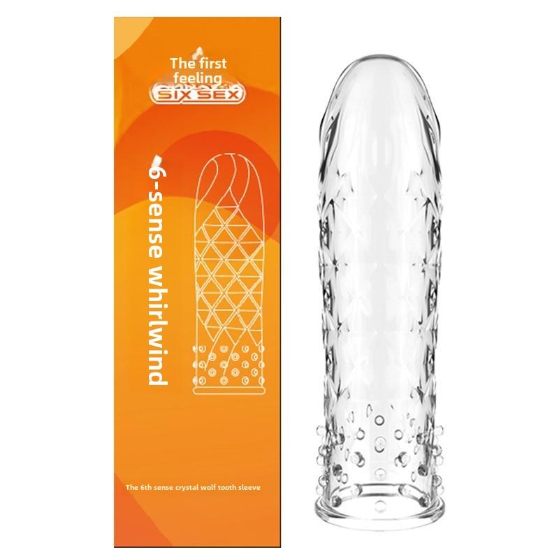 The 6th Sense Wind Series Hurricane Cyclone Strong Wind Storm Crystal Wolf Teeth Condom Erotic Condom Adult Sex Products
