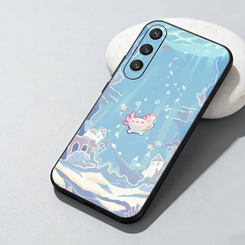Axolotl Yura Inaho Phone Case For Samsung Galaxy A73,A72,A71,A70,A52,A51 Others Soft Black Cover