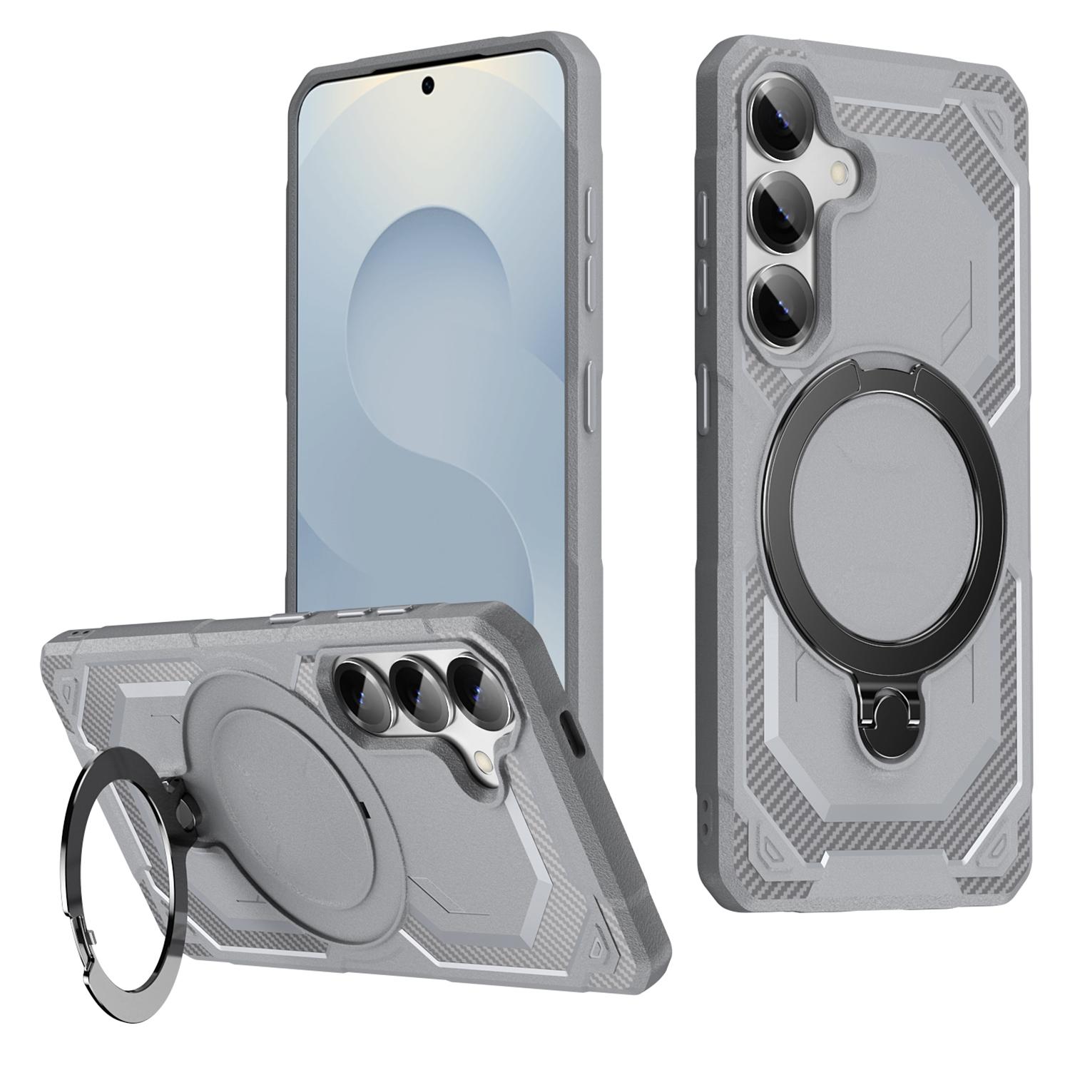 

For Samsung Galaxy S25/S24 Case Compatible with MagSafe Kickstand TPU+PC Phone Cover Grey