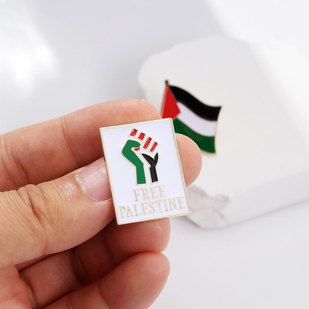 Broche Drapeau Palestinien Tendance Vente en Gros Badge Métal Pour Accessoires Vêtements