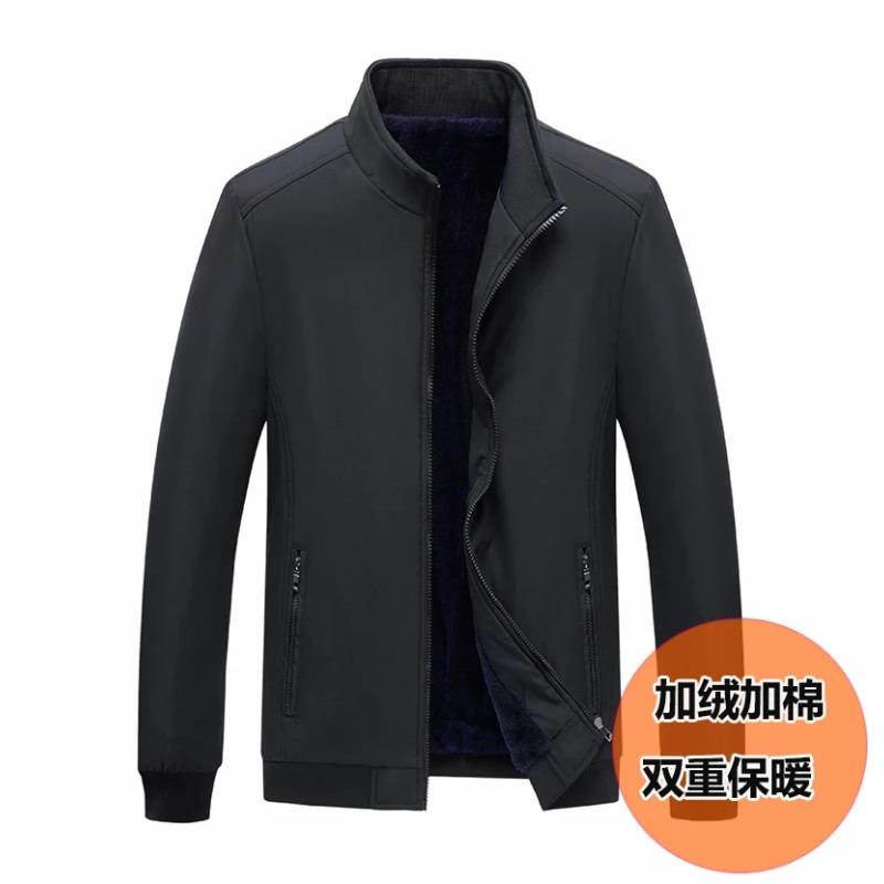 Men's Jacket Winter Plus Velvet Thick Jacket Middle Aged and Elderly New Autumn Men's Korean Version Slim Fit Baseball Jacket