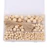 Set of 485 Mixed Size Beads Set for DIY Jewelry Projects Wood Beads Decorations