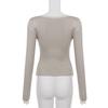 Sexy V-neck Lace A-line Knit Long-sleeve Top - Elegant Slimming Sweet Girly Style