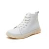 Leather soft-soled small short boots women's four-season soft leather high-top beef tendon sole beige women's boots soft-soled wear-resistant shoes 