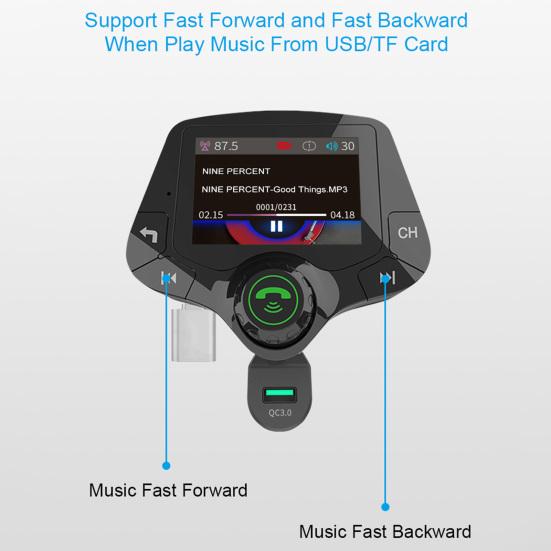 G24 FM Transmitter Navigation Broadcast Voice Assistant ABS Bluetooth-compatible Universal 2