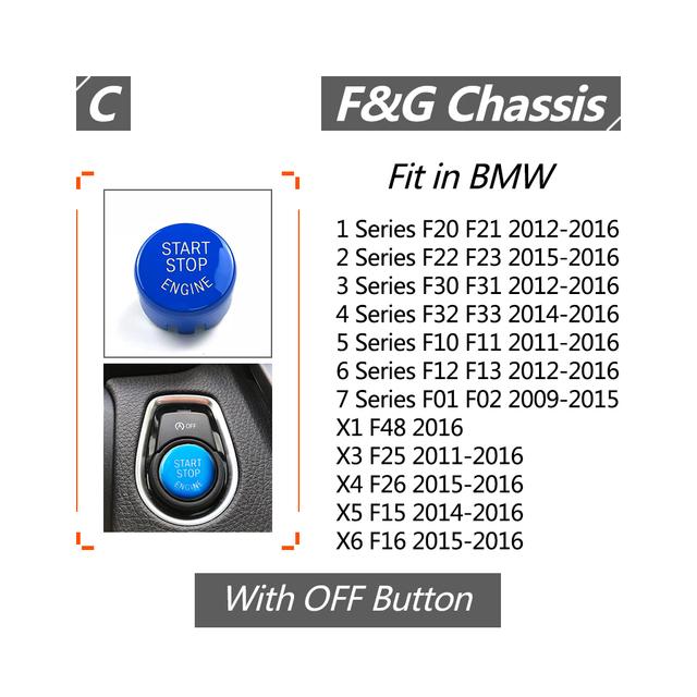 For BMW F G Sites Car Engine Start Stop Button Replace Cover Switch F20 F21 F22 F23 F30 F34 F10 F18 F12 F07 F01 F02 F48 F25 F26