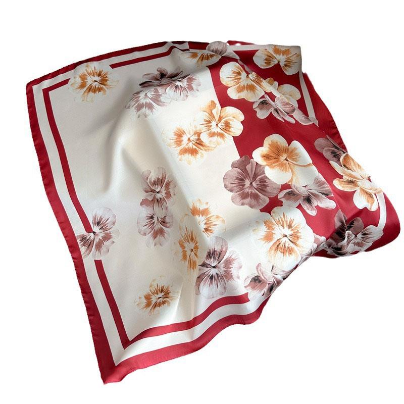 Women 70*70cm Square Silk Scarf Luxury Fashion Kerchief Soft Hairband Neckerchief Headband Foulard Ribbon Tie Bag Bandanna