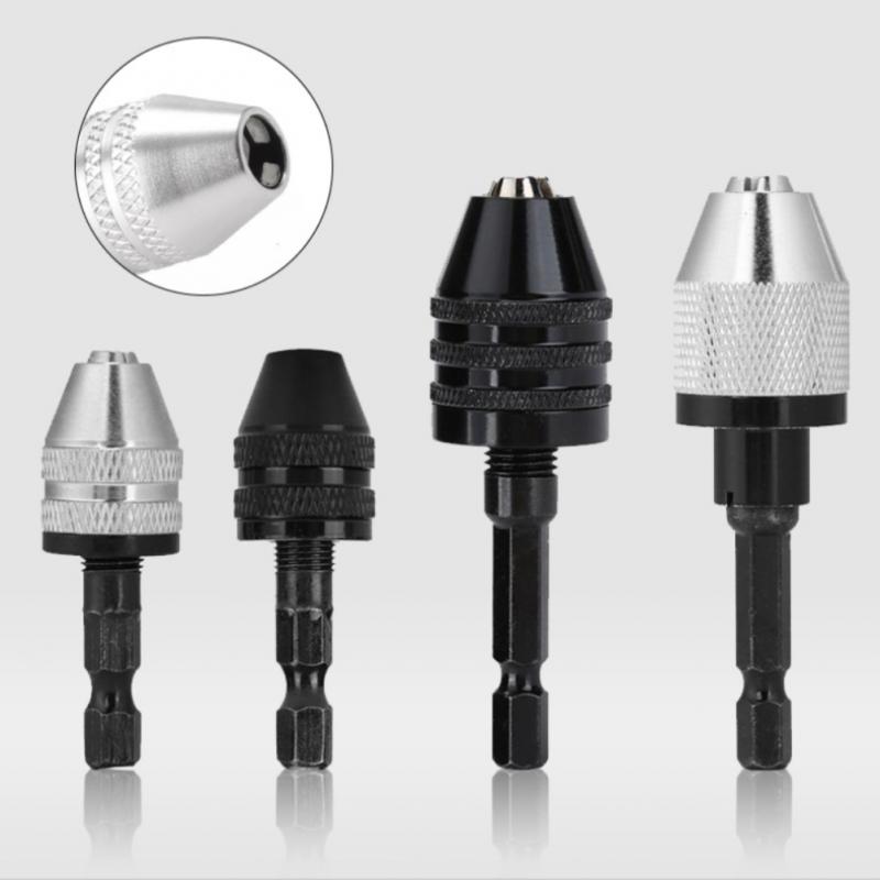 Drill Chuck Keyless Screwdriver Impact Driver Adaptor Electric Micro Motor Clamp Mini Chuck Fixture Hex Shank Drill Bits Adapter