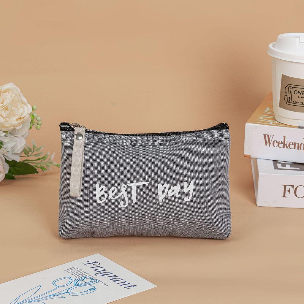 Japan-Korea Canvas Cosmetic Clutch: Travel-Size Lipstick & Phone Organizer