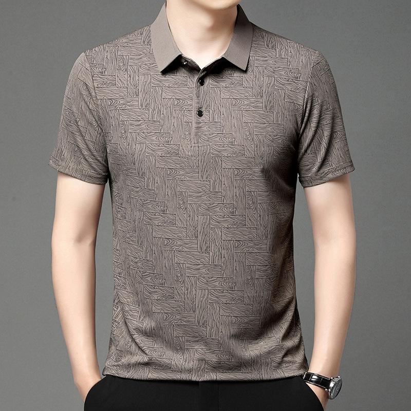 

Summer New Style Men s Middle-aged and Young Lapel Breathable Fashion Casual Short-sleeved T-shirt POLO Shirt XXXL червоний