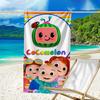 Ultra-Soft Beach Towel with Cocomelon Theme,Ideal for Pool - Camping, Diving - Perfect Travel Essential, Vibrant Beach Towel.