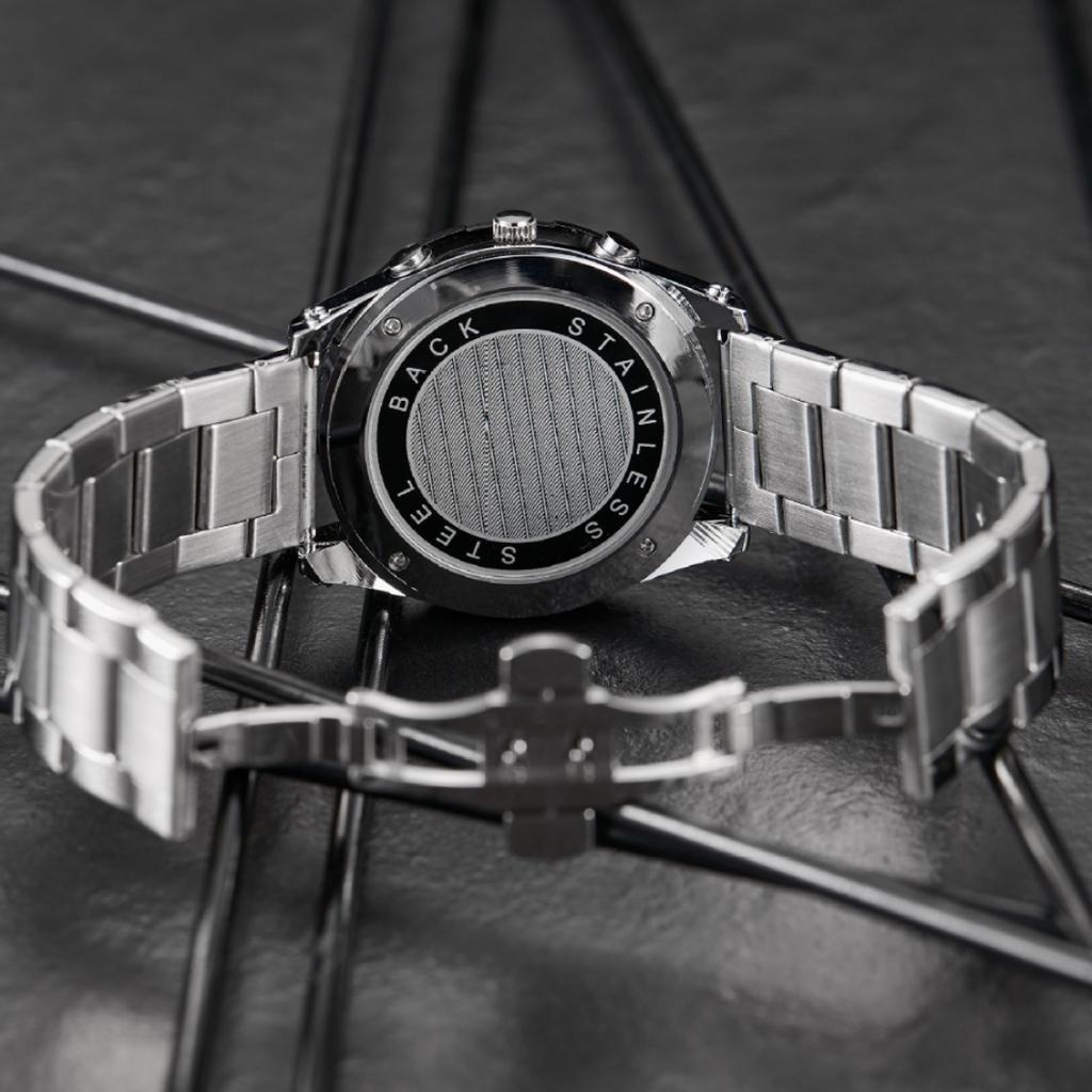 Fashion Business Function Quartz Men'S Watch Calendar Men'S Steel Strap Watch