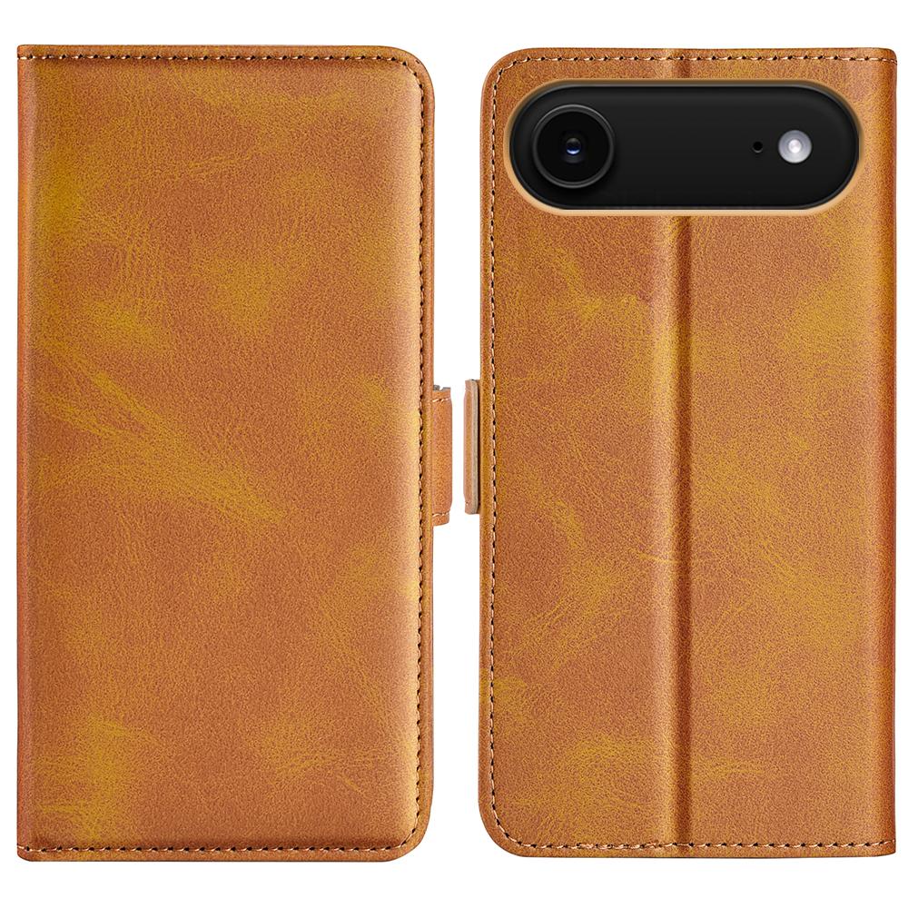 For iPhone 17 Air Case Calf Texture Leather Wallet Phone Cover