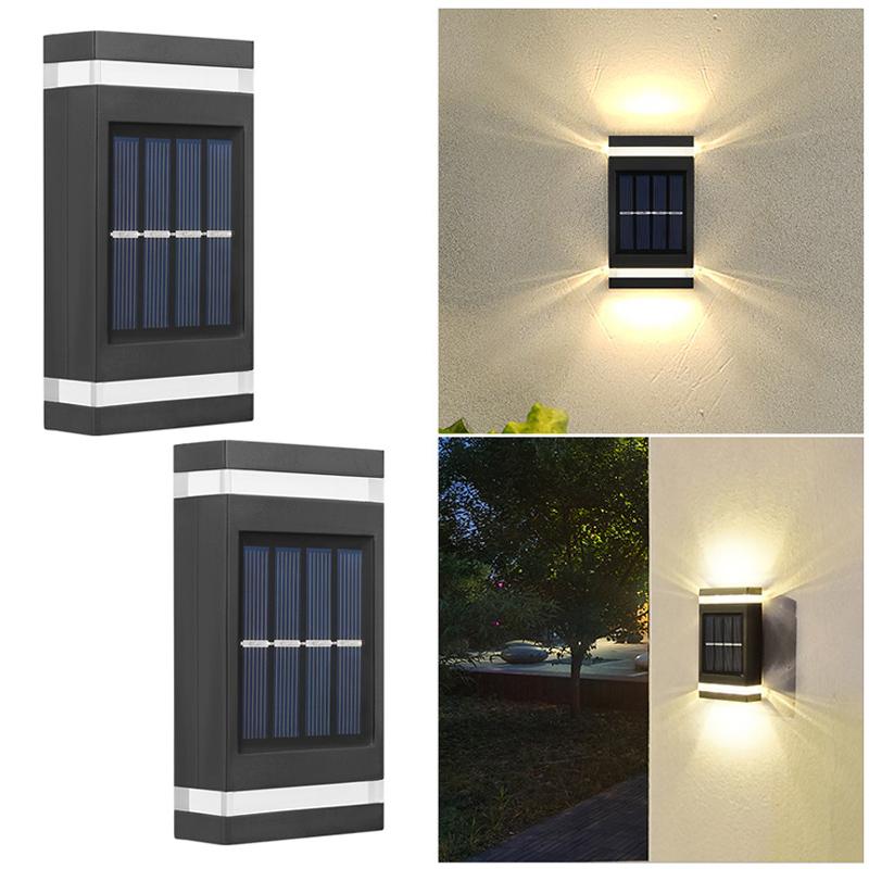 

6LED Outdoor Solar Wall Lamp, Waterproof Wall Washing Lights, Up And Down Lighting, For Terrace, Garden, Fence, Villa Exterior W