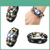 Israeli Palestinian Leather Bracelet European And American Punk Style Multilayered Beaded Bracelet