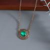 Catena per clavicola di alta gamma, Lusso leggero, Collana con ciondolo rotondo in pizzo, alla moda e semplice