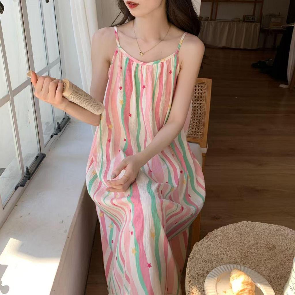 Summer Nightgown: Long, Loose, Breathable, Casual Camisole Dress