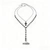 Gothic Dark Layered Cross Pendant Necklace for Women - Exaggerated Niche Design