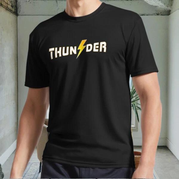 

New Thunder Active Logo Men s Black T shirt Funny Size S to 5XL L