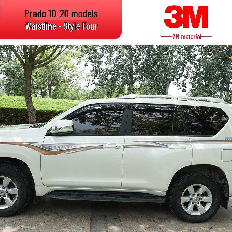 Toyota Prado 10-22 Models Car Body Color Stripe Decal Waistline Sticker.
