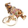 Keychain Exquisite RhinestoneEncrusted Elephant Car Bag Pendant for Girl Birthday Gift(Dark Brown )