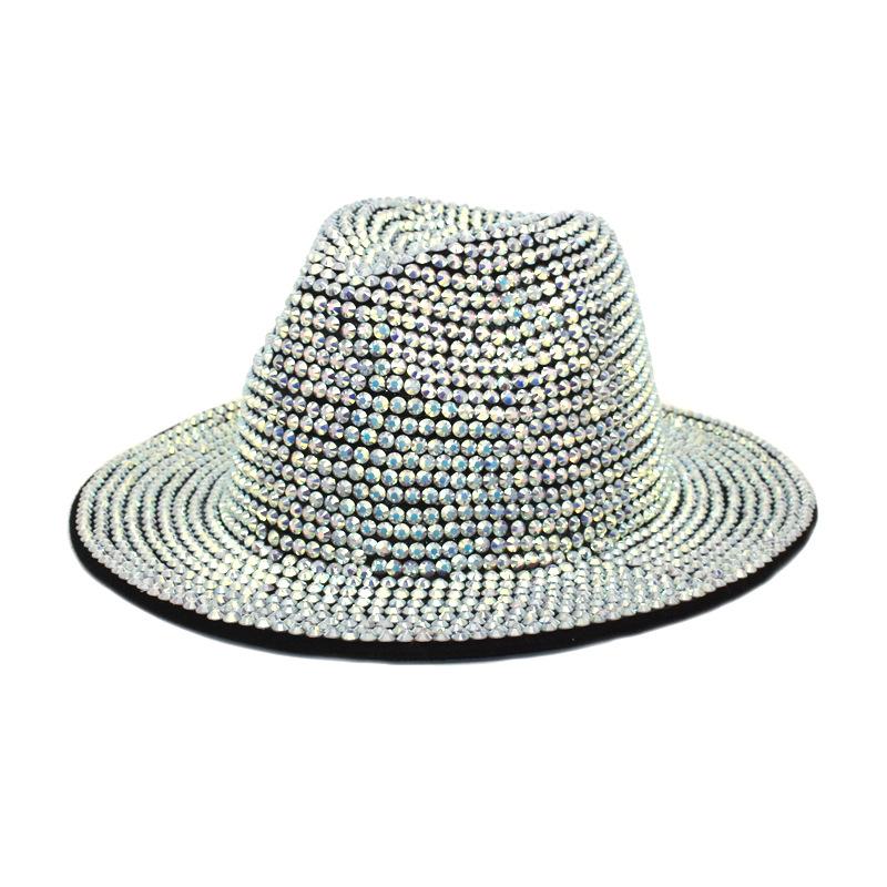 Fedoras Rhinestone Fedora Hat for Women Gemstone Fedoras Jazz Top Hat Winter Handmade Performance Hat Party Hat Jackson Hats