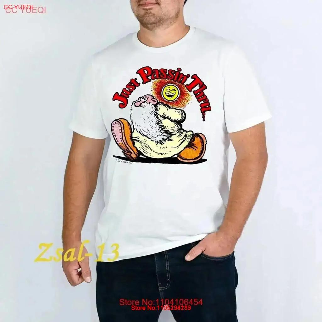 Mr Natural Just Passin Thru 1967 T shirt P34738 vintage Washed Slightly Breathable Casual Comfortable designer clothes vintage