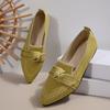 Pointed Flat-soled Single Shoes Large Size Fashion Fly-woven One-pedal Casual Women's Shoes