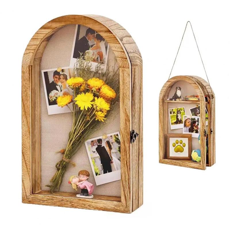 1Pc Oval Picture Home Decor Wedding Souvenir Display DIY Artificial Bouquet Rustic Photo Frame Office Wall-mounted