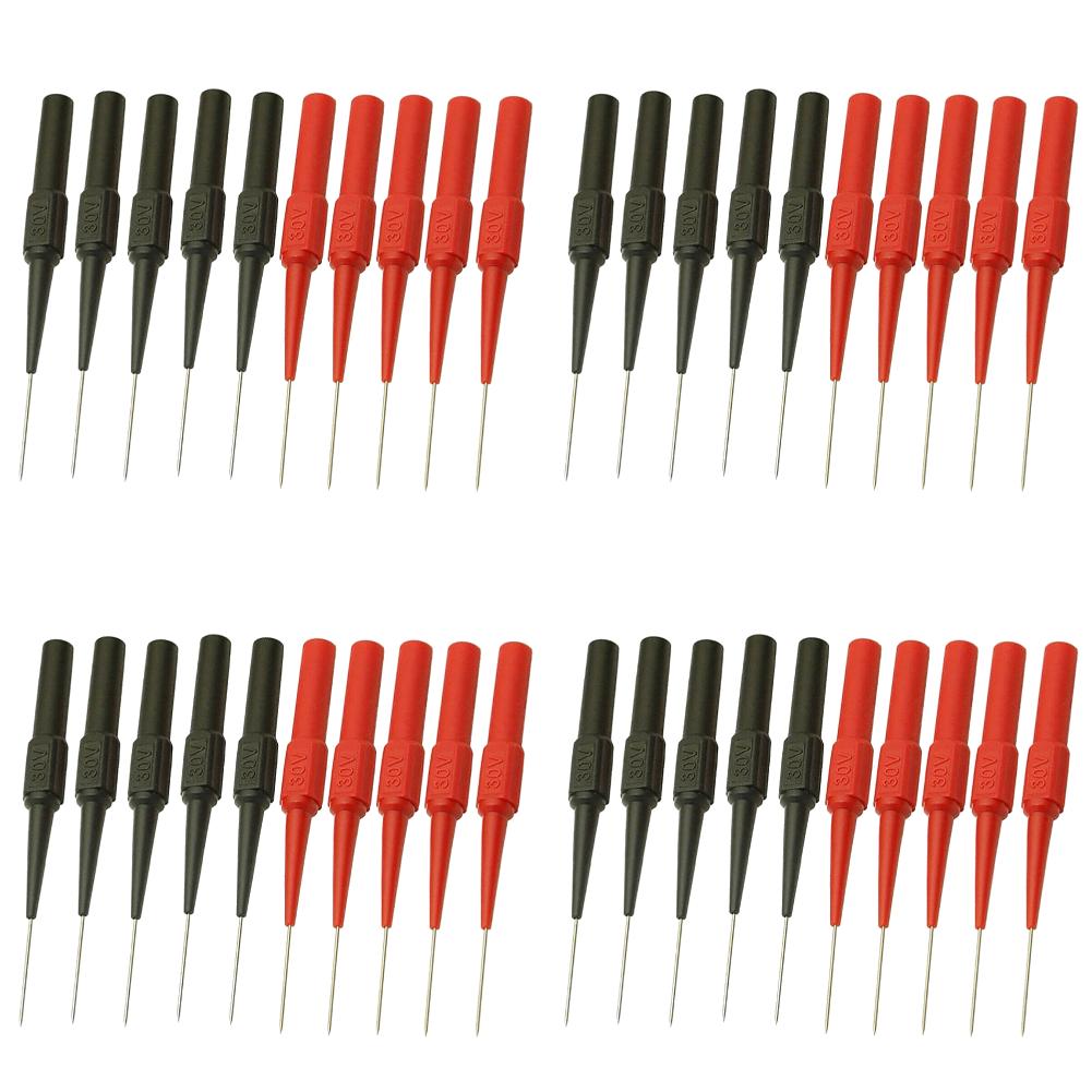 100-10pcs Insulation Piercing Needle Pin Sensitive Multimeter Piercing Needle Probe Measuring Device Car Tool for Banana Plug