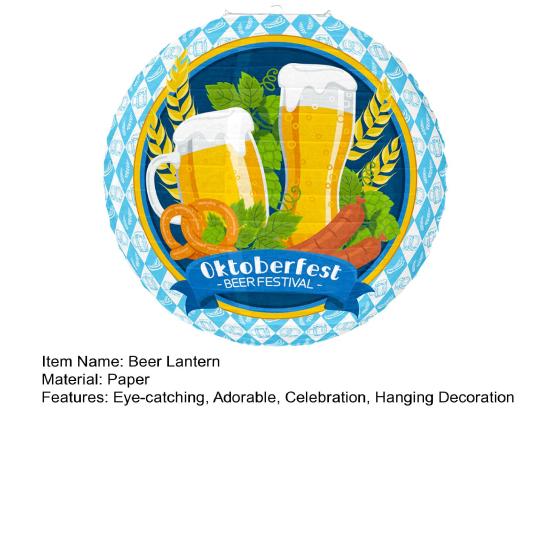 Oktoberfest Hengende Papirlanternedekorasjon Tysk Bayersk Ølfestival Rund Papirlanterne for Festrekvisitter