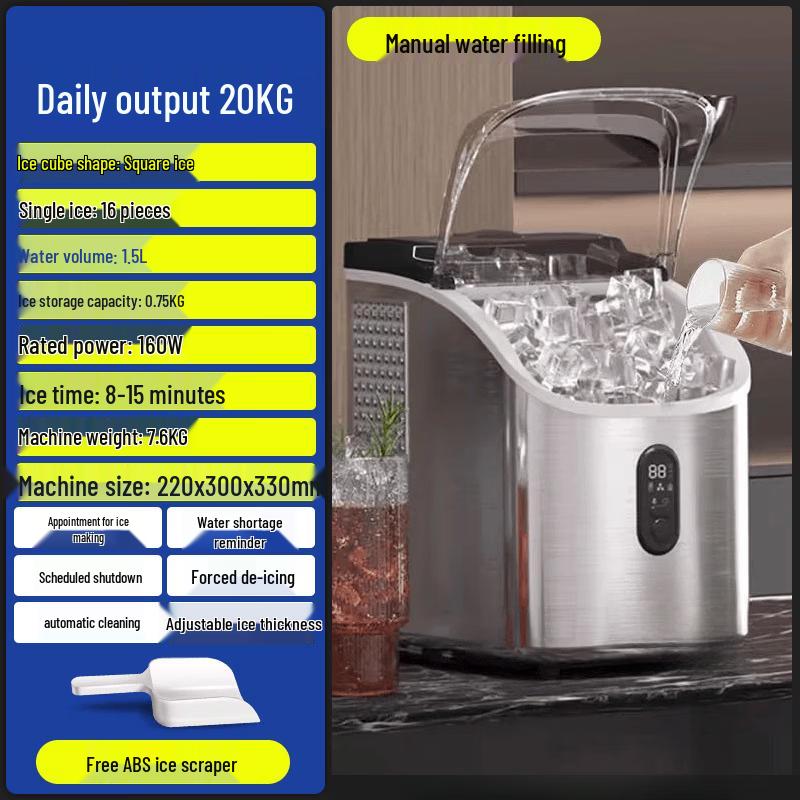

ZISIZ 20kg Manual Fill Ice Maker