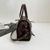 Glossy Faux Leather Duffel Bag Women's Fashion Shoulder Tote with Front Zip Pocket and Adjustable Strap