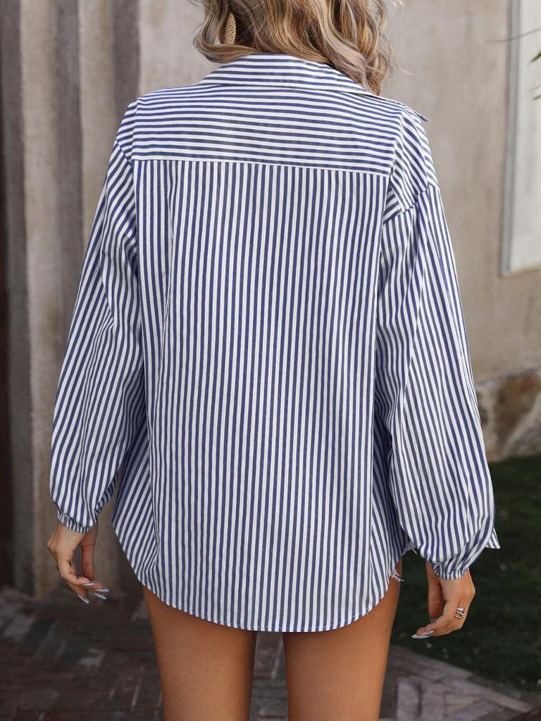 2024 Spring & Autumn European-American Women’s Long Sleeve Button-Down Top