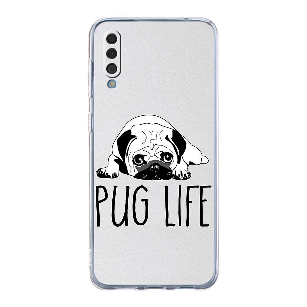 Phone Case For Samsung A56 A36 A26 A16 A14 A12 A22 A32 5G A34 A42 A52 A54 A50 A70 A40 A20S A04S A06 Cover Animal Pug close up