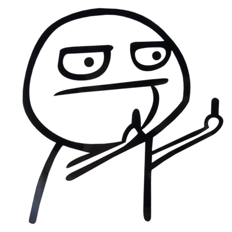 Cartoon Vertical Middle Finger Car Sticker Personalized Despise Funny Body Modified Stickers