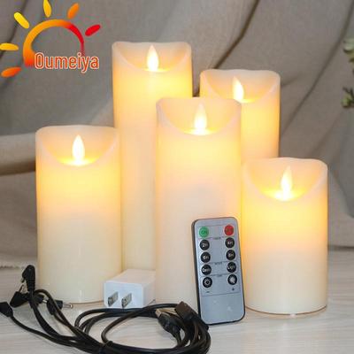 USB Rechargeable LED Candle Light with Remote Control, 10-Key Swaying Flame, Perfect for Home or Wedding Decoration