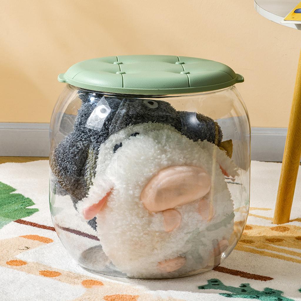 Storage Box Stuffed Animal Organizer Large Capacity Transparent Design Dustproof Stuffed Animal Doll Display Bucket with Lid
