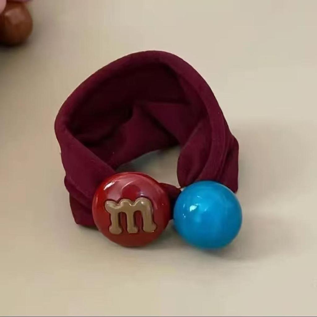 Korean-Style Seamless Elastic Hair Ties for Women - M-Shaped, Candy Colors, No-Damage, Perfect for Ponytails