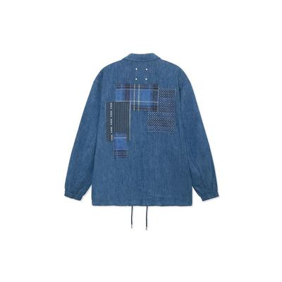 Li Ning Geborduurde Logo Patch Denim Jas Heren Jassen Blauw AFDR741-1