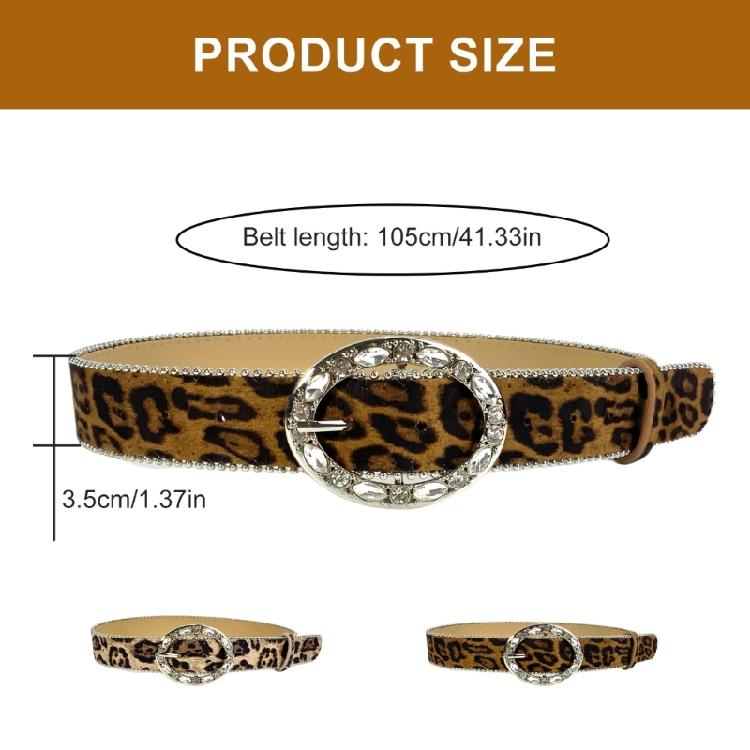 Unique Pattern Belt Stylish Leopards Leather Waist Belt Jeans Decorative Belt for Dresses and Casual Outfits