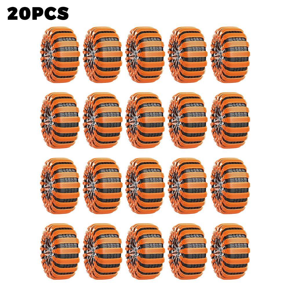 20/10pcs Snow Chain Urethane Set Wheel Ties Belts Widen Thicken Car Tire Crawler Anti-skid Wheel Tyre Ties Winter Emergency Tool
