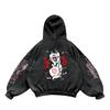 Anime Hellsing Manga Print Hooded Men Women Washed Cotton Hoodies Harajuku Streetwear Hip Hop Sweatshirt Comfortable Pullover