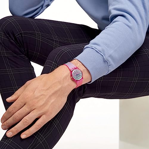 Swatch Electrifying Summer Gent Watch, SO28P105, Pink