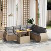 VidaXL Garden Lounge Set with Cushions 7 Pcs, Patio Sofas, Patio Furniture Set, Outdoor Furniture, Beige 3272214